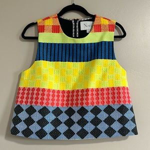 novis nyc blouse size 10 top multi colored sleeveless